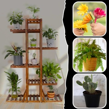 ДЕРЕВЯННАЯ ПОДСТАВКА ДЛЯ ЦВЕТОВ ПОДСТАВКА ДЛЯ ЦВЕТОВ ПОЛКА 113 см МНОГОУРОВНЕВАЯ