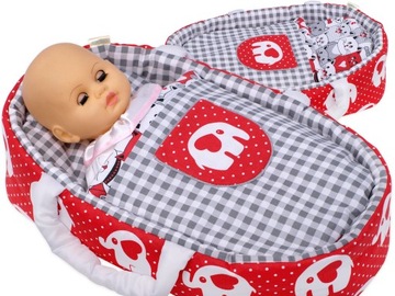 Nosidełko 45cm nosidło dla lalki CZERWONE W SŁONIE