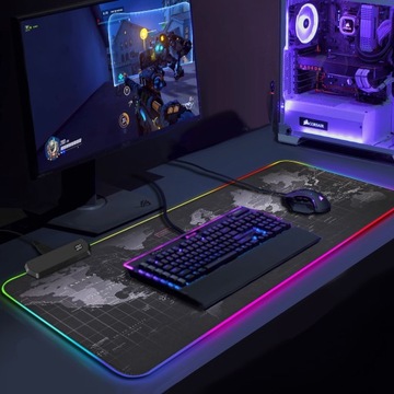 КОВРИК ДЛЯ ИГРОВОЙ МЫШИ СО СВЕТОДИОДНОЙ ПОДСВЕТКОЙ XXL