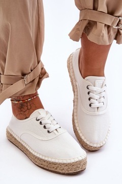 TRAMPKI ESPADRYLE BIG STAR LL274833 BIAŁE 38