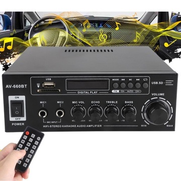 УСИЛИТЕЛЬ ДЛЯ BLUETOOTH СТЕРЕО FM-РАДИО КОЛОНКИ С ДИСТАНЦИОННЫМ УПРАВЛЕНИЕМ