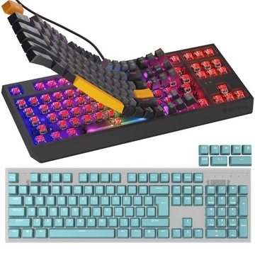 Klawiatura Mechaniczna GENESIS Thor 230 TKL RGB + Keycaps Lead 300 Miętowe