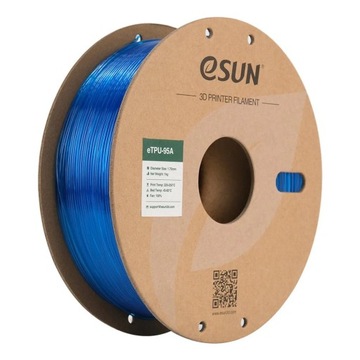 eSun TPU-95A Filament transparentny niebieski 1.75mm 1kg papierowa szpula