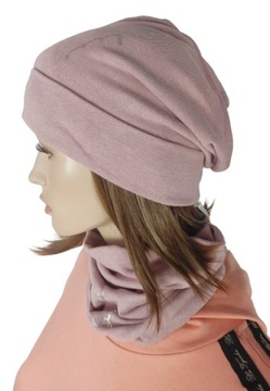 Komplet PREMIUM czapka komin LaTynka elegancki modny klasyczny prezent