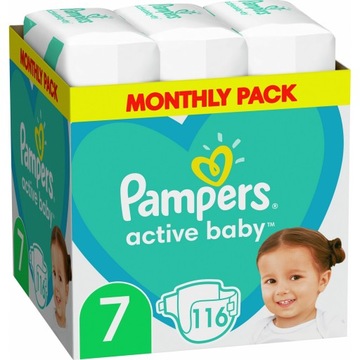 Pieluchy PAMPERS Active Baby 7 +15kg XL pieluszki