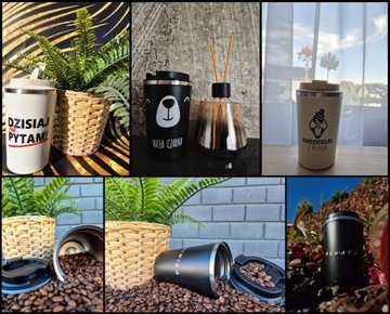 Kubek Termiczny Premium z Nadrukiem KAWKA NA WYPASIE 350ml 0,35l KT_008