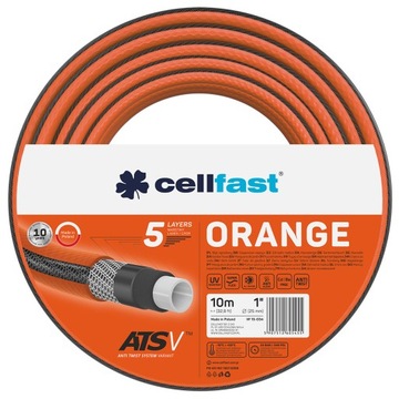 CELLFAST WĄŻ OGRODOWY 10M 5 WARSTWOWY 1CAL 50M 24 BAR NIESKRĘCAJĄCY SIĘ