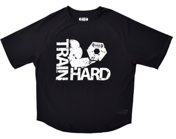 Rag Top TRAIN HARD Legalna Sztanga czarny XXXL gym kulturystyczny oversize