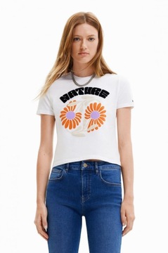 T-shirt z nadrukiem Desigual L