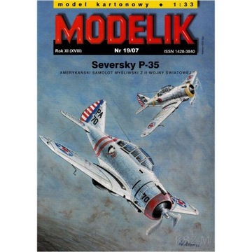 Modelik 19/07 Samolot myśliwski SEVERSKY P-35 1:33