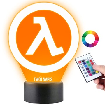 Lampka na biurko Statuetka Led Gra Half Life Alyx Twój Napis Grawer Plexido