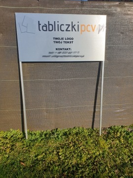 SZYLD REKLAMOWY 100x50 cm 2-STR + konstrukcja METALOWA 150