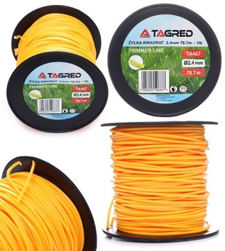 ŻYŁKA TNĄCA DO KOSY WYKASZARKI KWADRAT 2.4 mm 78.7m
