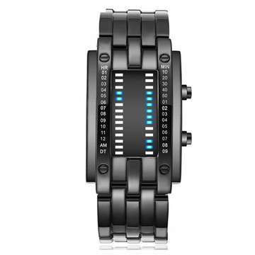 MECHANICZNY BINARNY ZEGAREK ELEKTRONICZNY LED