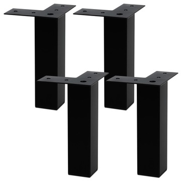 4x NÓŻKA MEBLOWA CZARNA NÓŻKA METALOWA DO SZAFKI NOGI DO SOFY LOFT H15CM