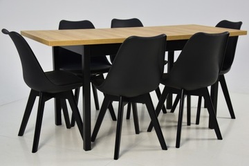 Раздвижной стол с 6 стульями СКАНДИНАВСКИЙ с подушкой