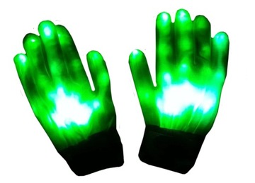 RĘKAWICZKI LED ŚWIECĄCE LEDOWE NEON HALOWEN KLUB