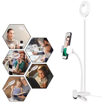 LAMPA PIERŚCIENIOWA LED SELFIE DO TELEFONU ALOGY