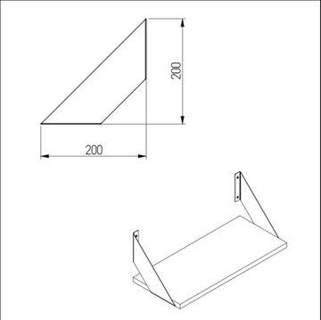 2 x ЧЕРНЫЕ ОПОРЫ ДЛЯ ПОЛКИ LOFT