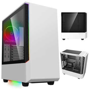 OBUDOWA TOWER ATX MIDI USB PC KOMPUTEROWA ARGB KOMPUTERA GAMING SZKŁO BIAŁA