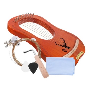 1ZEST LYRA SET 10 STRINGS ROSEWOOD COLOURED HARP