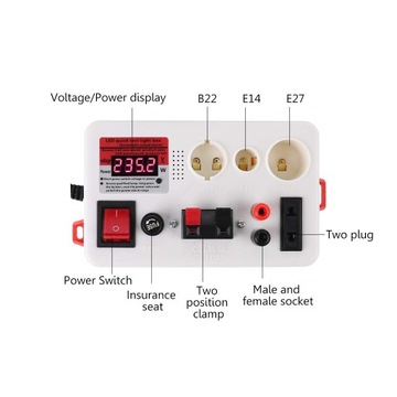 BIlinli LED Quick Test Light Box tester napięcia do żarówek (4117)