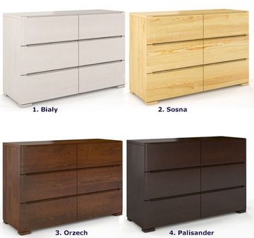 DREWNIANA KOMODA SOSNOWA Z SZUFLADAMI = PALISANDER