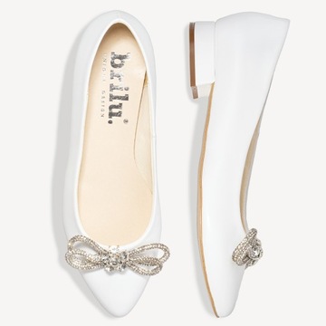 BRILU СВАДЕБНЫЕ БАЛЕТЫ С ДЕКОРАЦИЕЙ, БЕЛЫЕ 40