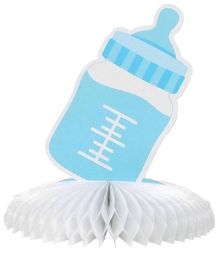DEKORACJA NA STÓŁ BUTELKA BABY SHOWER CHŁOPCZYK