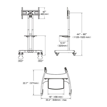 Мобильная ПОДСТАВКА ДЛЯ ТВ Подставка для ЖК-телевизора 32–70 футов B