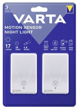 2x LAMPKA NOCNA Z CZUJNIKIEM RUCHU BATERYJNA VARTA