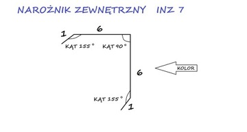 NAROŻNIK ZEWNĘTRZNY KĄTOWNIK 7x7 INZ7 STAL 1MB