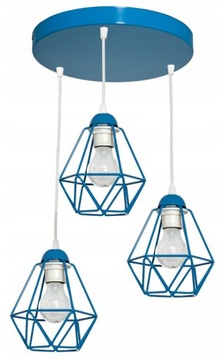 Lampa wisząca DIAMOND COLOR niebieska dla chłopca