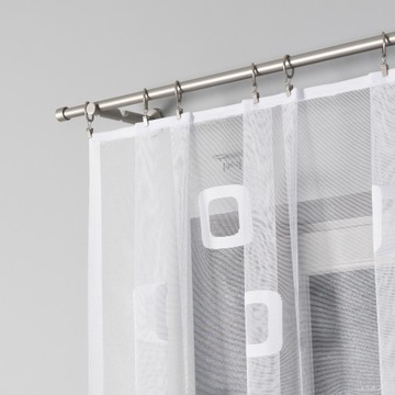 ГОТОВАЯ БЕЛАЯ ЖАККАРДОВАЯ ШТОРА БЕЗ ГЛАЖКИ ДЛЯ КУХНИ 300х160 ЛЯГУШКА