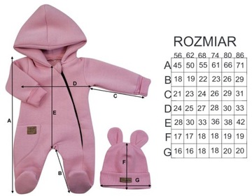 Комбинезон из утепленного свитшота + румяная шапка 56