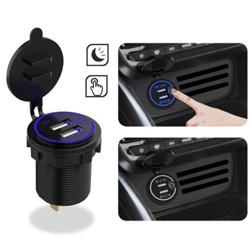 ЗАРЯДНОЕ УСТРОЙСТВО БЛОК ПИТАНИЯ 2x USB 4.2A QC3.0 + КНОПКА