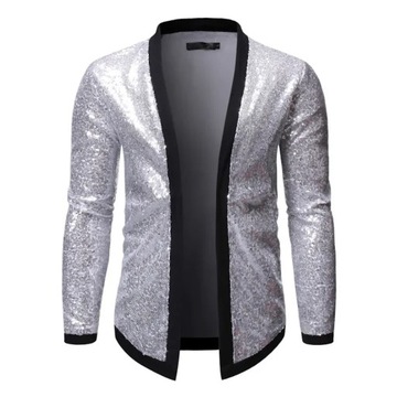 Shiny Gold Sequin Blazer Jacket Men New Slim Fit C