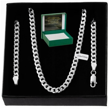 ŁAŃCUSZEK SREBRNY MĘSKI PANCERKA PRÓBA 925 PREZENT DLA CHŁOPAKA NA URODZINY