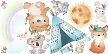 наклейки стикер стены для детей поляна