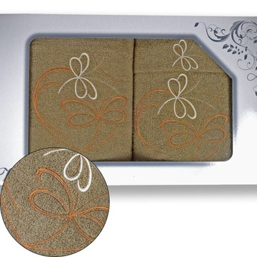 НАБОР ПОЛОТЕНЦИЙ ИЗ 3 ШТ. С ВЫШИВКОЙ ПОДАРОЧНЫЙ ХЛОПОК