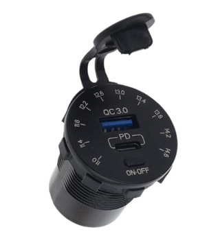 Зарядное устройство с четырьмя двигателями USB type-c QC 3.0 вольтметр