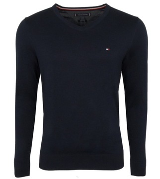 TOMMY HILFIGER sweter męski, bawełna-jedwab , S