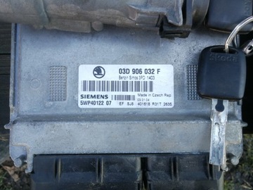 Skoda Fabia I 1.2 ключ зажигания компьютерный комплект Imo