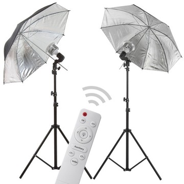 2x Lampa z Pilotem Parasol 84 cm Żarówki 170W LED