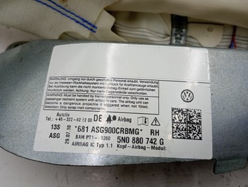 ШТОРКА ПОДУШКИ БЕЗОПАСНОСТИ ЛЕВАЯ 5N0880741G ИЛИ PAWA 5N0880742G VW TIGUAN