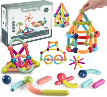 KLOCKI MAGNETYCZNE PATYCZKI Magnetic Sticks 40 elementów