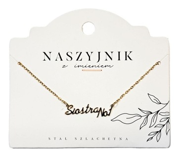 Naszyjnik z napisem Siostra No1