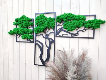 Триптих ДЕРЕВО 130см бонсай мох УКРАШЕНИЕ ИГРОВЫМ МХОМ