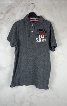 Superdry Szara Koszulka Damska Polo XL 42