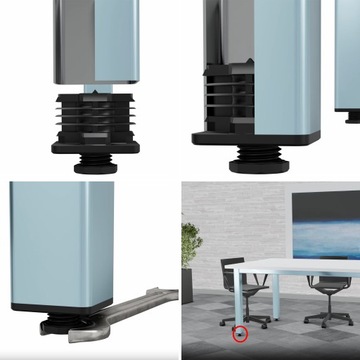 РЕГУЛИРУЕМЫЙ ПРОФИЛЬ НОЖКИ 20x20 КЕПКИ ДЛЯ НОГ 4 ШТ.